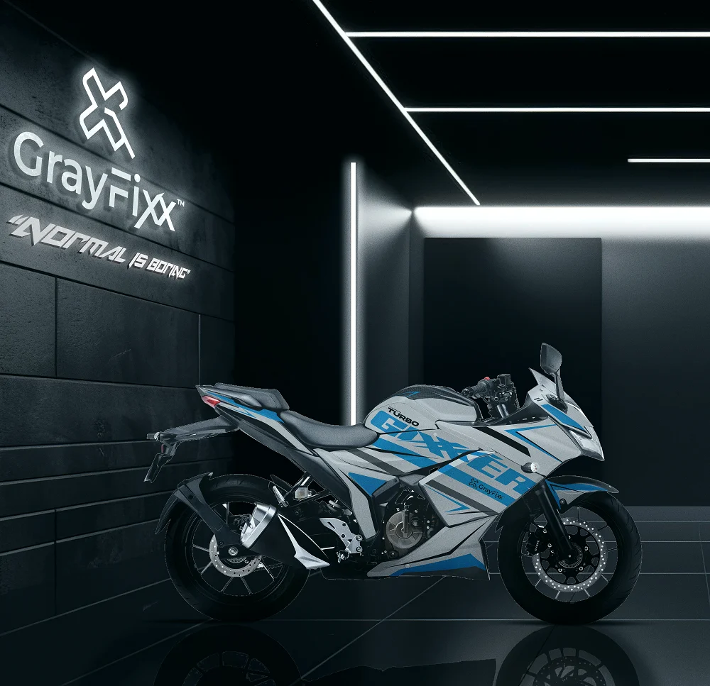 Turbo Edition Full Body Sticker For Gixxer SF 250 Made In Premium Gloss Vinyl With FPF(Fade Protection Film), Water Proof, Precut Sticker, Pack of 1 for Both Side
